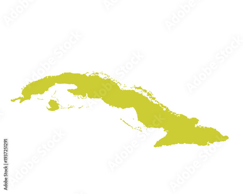 Map of Cuba, sign silhouette. World Map Globe. Vector Illustration isolated on white background. Central America continent.