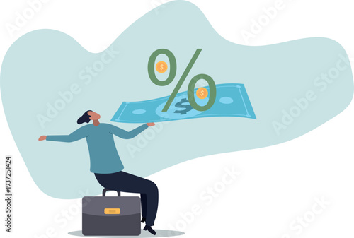 Lending, mortgage or loan interest rate, financial credit, economy growth or income tax calculation, debt or financial credit,human life and situation.