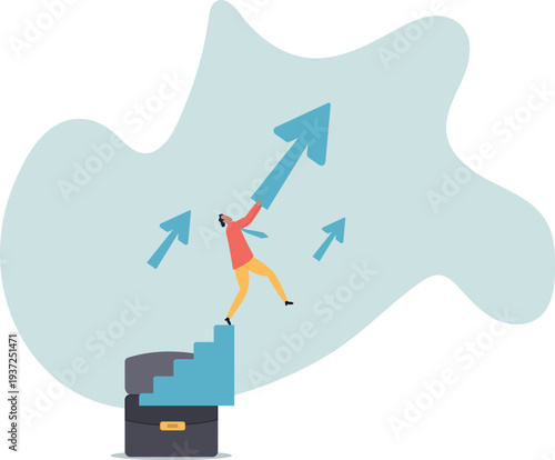 Step to success, improvement, challenge or career growth development, leadership progress, career path direction or stairway to win.human life and situation.