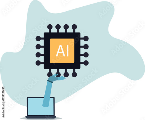 Generative AI artificial intelligence to generate output or answer question in automatic chat, deep learning or machine learning technology.human life and situation.