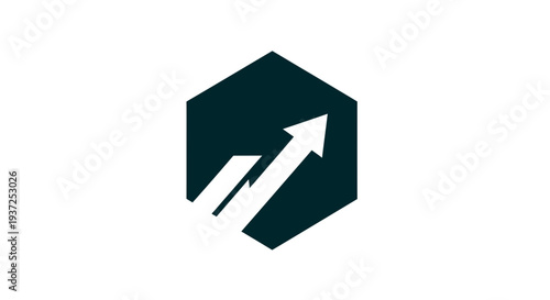 Free Download Abstract Growth Arrow Inside Hexagon Shape, Represents Business Development and Success - GFXLoad