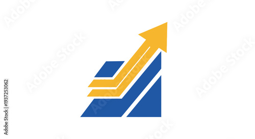 Abstract Growth Arrow Symbolizing Progress, Ascendance and Positive Direction, Trending Upward