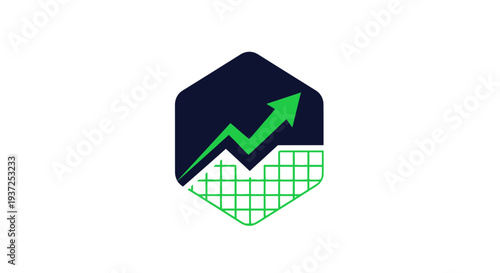 Abstract Growth Diagram on Hexagon Shape, Symbolizing Financial Progress and Expansion