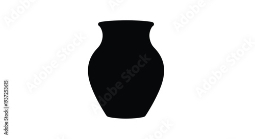 Simple black vase illustration with a distinct elegant silhouette