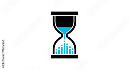 Abstract Hourglass Symbolizing Time, Progress, and Data Flow on a White Background