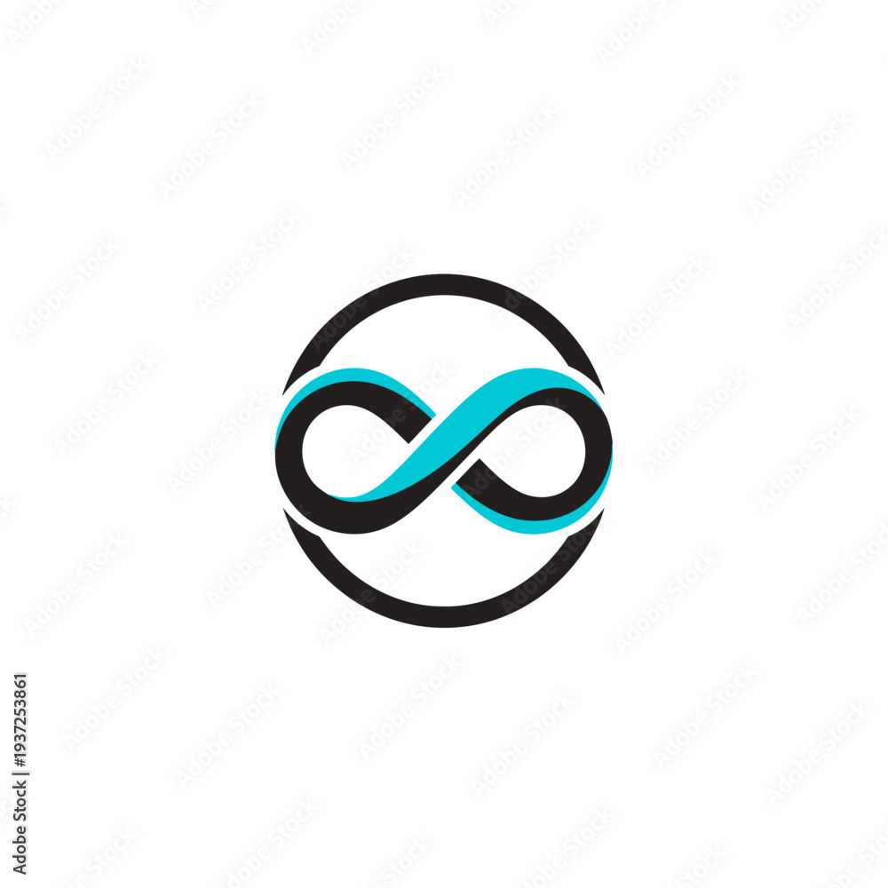 Obraz premium Abstract Infinity Symbol in a Circular Frame: A Modern Design Element for Concepts