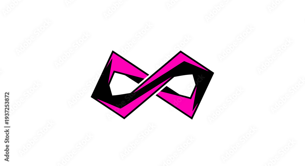 Fototapeta premium Abstract Infinity Symbol: Modern Geometric Design Featuring Vibrant Colors and Bold Lines