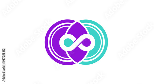 Abstract Infinity Symbol Design with Overlapping Circles Representing Unity and Limitless Concepts