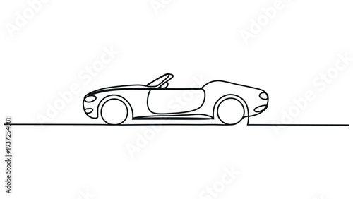A simple line drawing of a sports car