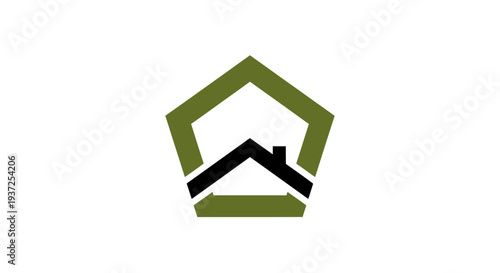 Free Download Abstract Pentagonal House Icon Depicting a Modern Residential Property Concept Design - GFXLoad