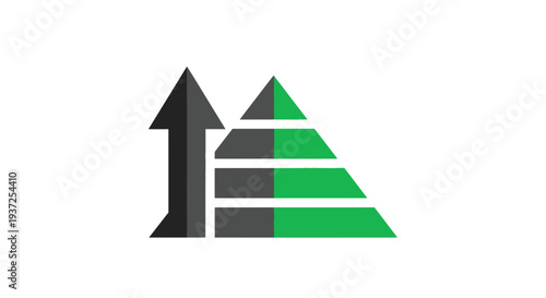 Abstract Pyramid And Arrow Icon Representing Growth, Progress, And Business Expansion