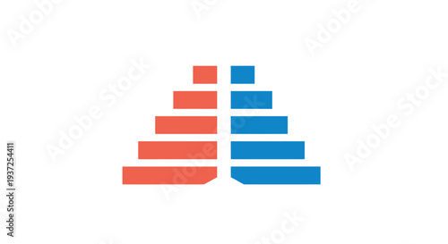 Abstract Pyramid Graphic Representing Data, Progress, and Demographic Information Concept