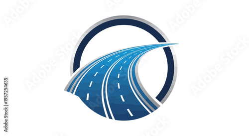 Abstract Road Design Within a Circle, Representing Travel And Transportation Concepts