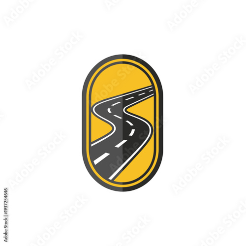 Abstract Road Design Within a Golden Oval for Transportation and Route Visualization