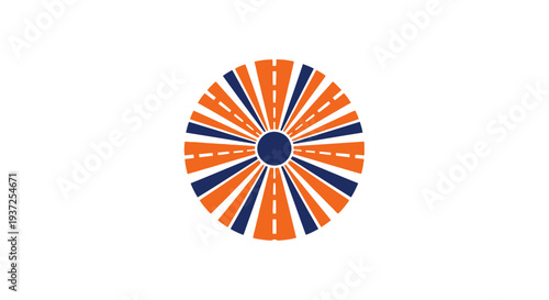 Abstract Roads and Paths Radiating From a Central Circle Symbolizing Connection