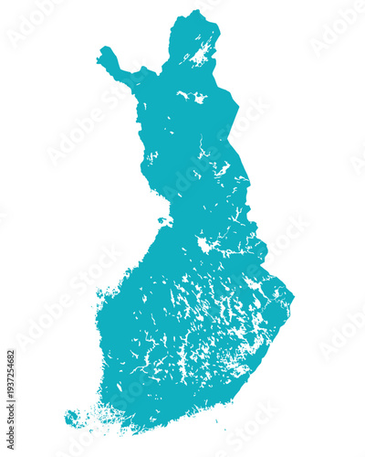 Map of Finland, sign silhouette. World Map Globe. Vector Illustration isolated on white background. Europe continent.