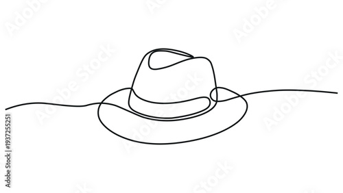 A minimalist line drawing of a cowboy hat