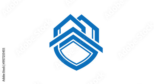 Abstract Shield Logo Design With Geometric Elements Representing Protection and Security
