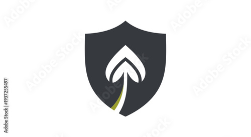 Abstract Shield With A Leaf Icon Modern Design For Business Logo And Branding