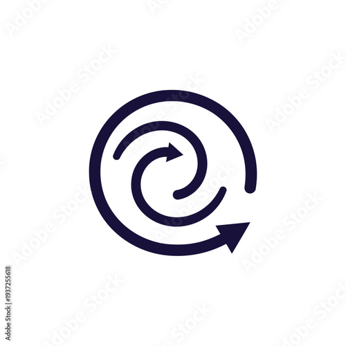 Abstract Swirling Arrows Design Represents Process, Iteration, And Directional Flow in Graphics