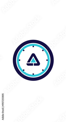 Free Download Abstract Timepiece Emblem Displaying Directional Progress and Geometric Vector Design - GFXLoad