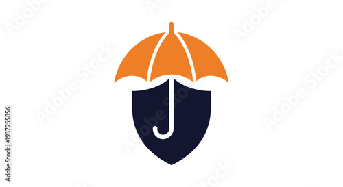 Abstract Umbrella Shield Logo Design Depicting Protection and Safety Concepts Very Modern