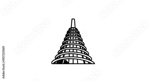 Abstract Spiral Design with a Modern Geometric Structure for Digital Graphics