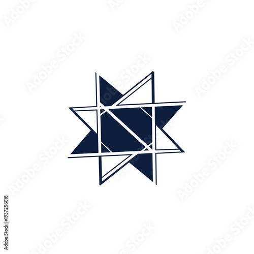 Abstract Starburst Geometric Design in Indigo on White Background: A Modern Visual Appeal