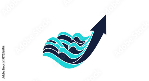 Abstract Wave and Arrow Symbolizing Growth, Progress, and Business Development