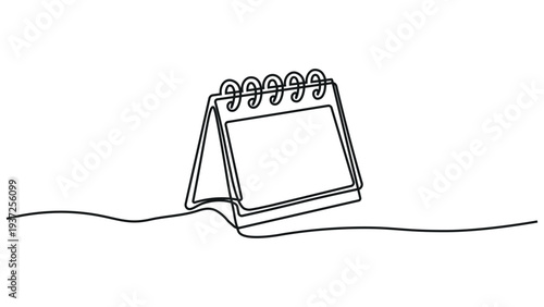 A simple line drawing of a desk calendar