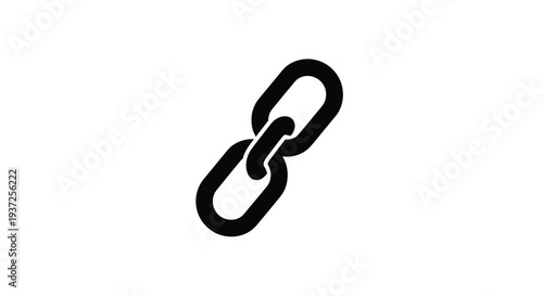 A simple black chain link graphic presented as a bold silhouette