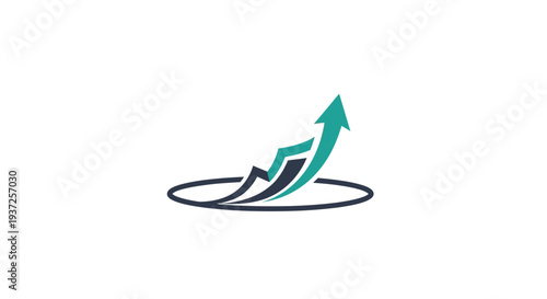 Ascending Arrow Illustration: Symbolizing Growth, Progress, and Business Success Concisely