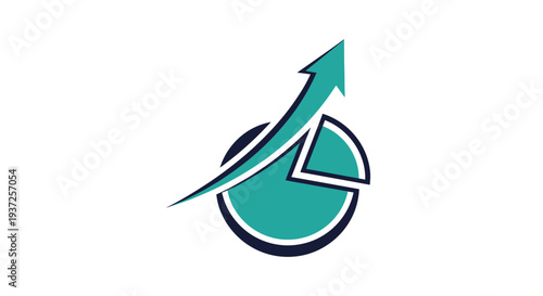 Ascending Arrow Over Circular Shape Representing Growth and Business Success