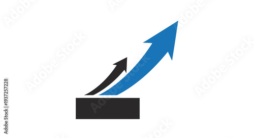 Ascending Arrows Representing Growth, Progress, and Business Development on White Background