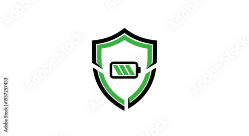 Battery Protection Emblem: Shield Icon, Energy Storage, Power Safety Symbol for Devices