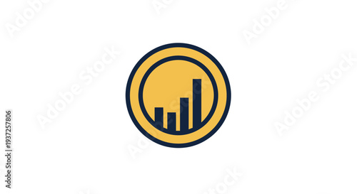 Circular Statistical Growth Icon Depicting Business Advancement and Financial Progress