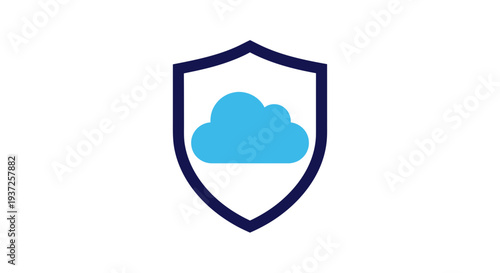 Cloud Security Shield Symbolizing Digital Protection And Safe Data Storage Solutions