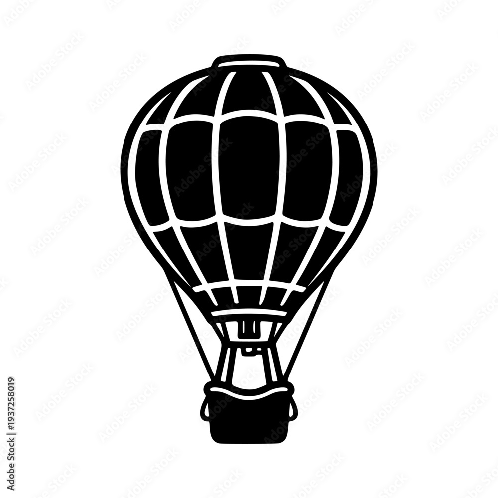 Naklejka premium Hot Air Balloon Silhouette Vector Illustration