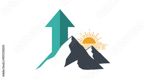 Conceptual Illustration Depicting Growth, Success, and Rising Above Challenges Creatively