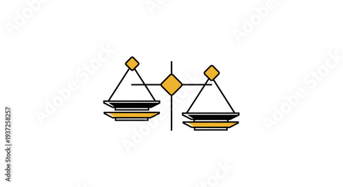 Conceptual Illustration Depicting Justice, Balance, and Fairness with Graphic Elements