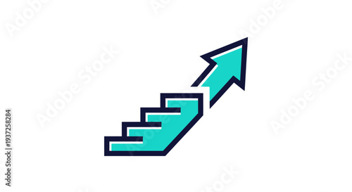 Conceptual Illustration: Staircase to Ascend, Indicating Growth, Progress and Achievement