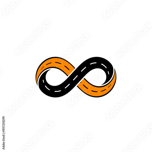Conceptual Road of Eternity: An Abstract Vector Illustration Depicting Infinite Travel and Journeys