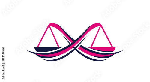 Elegant Abstract Balance Symbol Combining Waves And Scales Design For Legal Businesses