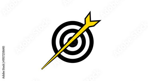 Dart Hitting The Target Shows The Goal And Achievement Of Success And Focus