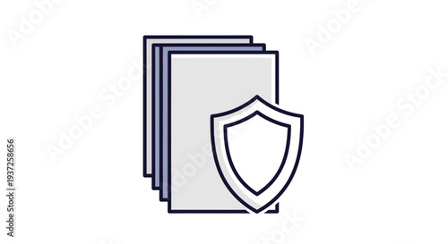 Data Protection Conceptualization: Papers And Shield Illustrate Safety And Confidentiality