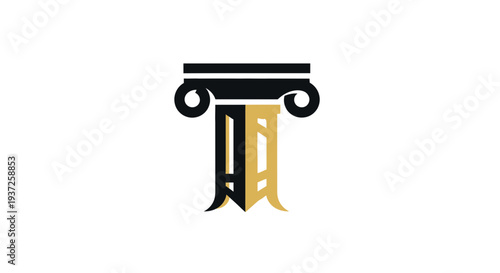 Elegant Column Logo Representing Sophistication, Design, and Architectural Presence