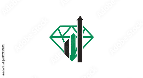 Diamond Growth Logo Illustrating Business, Finance, And Investment Success Visually