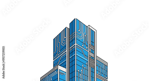 Digitally Enhanced Architecture Depicting Technological Advancements in Contemporary Times