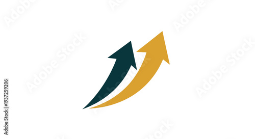 Dual Arrows Ascending Symbolizing Growth, Achievement, And Forward Momentum
