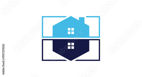 Dual-Toned Architectural Symbolism Represents Realty and Property Development Concepts